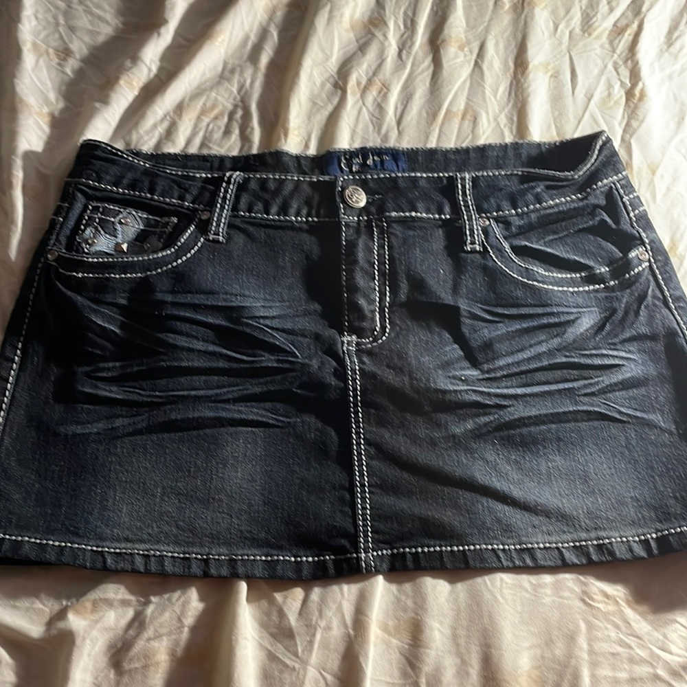 Earl Jean Blue Denim Mini Skirt